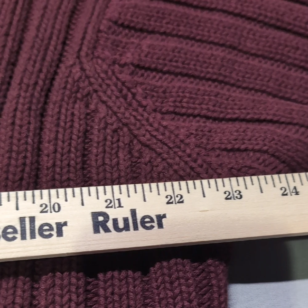 Hill & Archer‎ Mens XXL Burgundy 100% Cotton Ribbed V-Neck Pullover Sweater